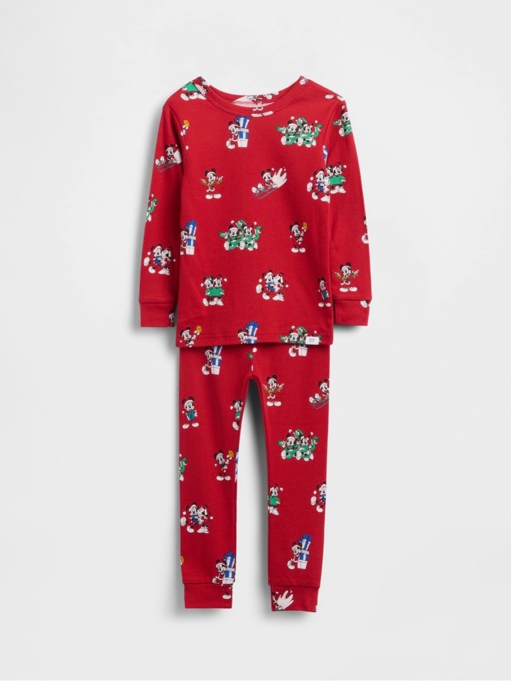 Gap Disney Minnie and Mickey Mouse Toddler Holiday Pajama Set 3T